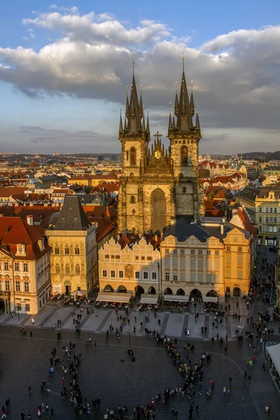 Prag Tschechische Republik Oktober 2018 Luftaufnahme Der Gotischen Tyn Kathedrale — Stockfoto
