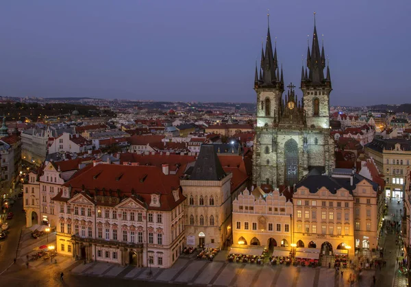 Prag Tschechische Republik Oktober 2018 Luftaufnahme Der Gotischen Tyn Kathedrale — Stockfoto