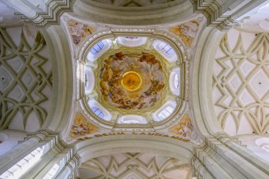 Kladruby, Çek Cumhuriyeti. 13, Ekim 2018. Kubbe içeriden, Benedictines Kladruby Manastırı. Kladruby Manastırı. Avrupa. Avrupa seyahat.