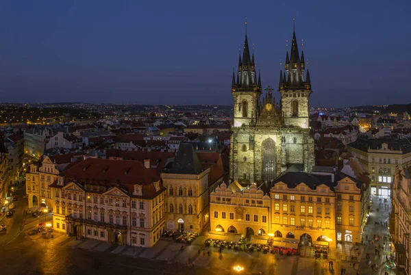 Prag Tjeckien Den Oktober 2018 Flygfoto Över Det Gotiska Tyn — Stockfoto