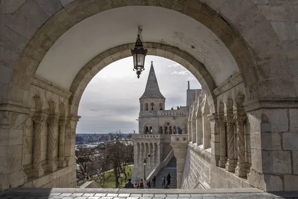 View on the Fisherman's Bastion in Budapest. Hungarian landmarks. The Fisherman's Bastion, one of the famous destinations in Hungary. Budapest. European travel.