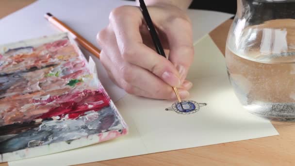 Drawing Jewelry Design Drawing Sketch Jewelry Paper Design Studio Creativity — Stock Video
