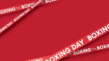 Boxing günü vektör çizim. Şerit ve metin şeklinde kağıt sanat ve el sanatları tarzı ile kombine tipografi