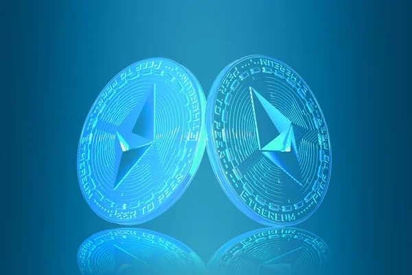 Ethereum Νόμισμα Eth Φουτουριστικό Φόντο Hud Backgroud Πιο Δημοφιλή Κέρμα — Φωτογραφία Αρχείου