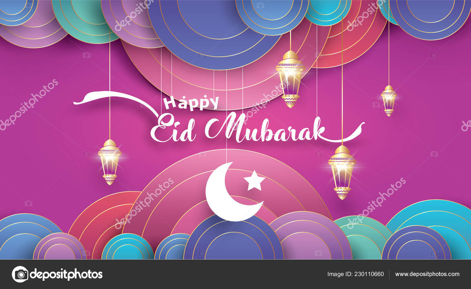 Eid Mubarak Greeting Card Illustration Ramadan Kareem Cartoon Vector  Wishing Stock Vector Image by ©vavectors #230110660