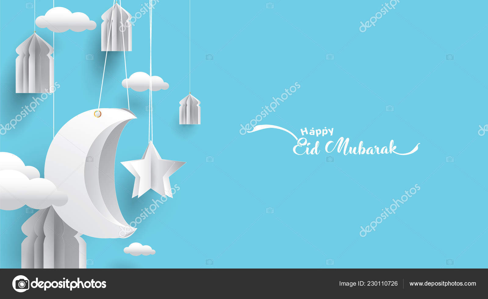 Eid Mubarak Greeting Card Illustration Ramadan Kareem Cartoon Vector  Wishing Stock Vector Image by ©vavectors #230110726