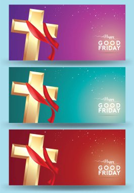 İyi Cuma vektör çizim arka plan için tebrik kartı, poster - metnin çevirisi: Good Friday