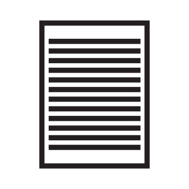 Kağıt simgesi, anahat siyah ve beyaz