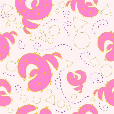 Kaktüs ile Seamless modeli tasarım vektör. Tekstiller için yazdırın. Vektör çizim arka plan.