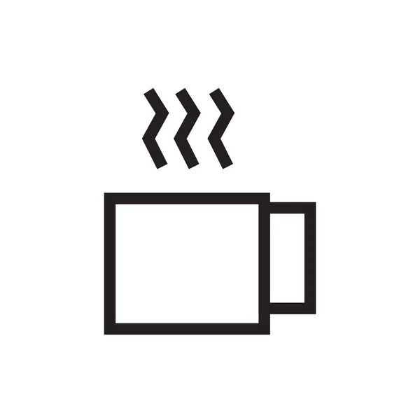 Kopje Koffie Pictogram Omtrek Zwart Wit — Stockvector