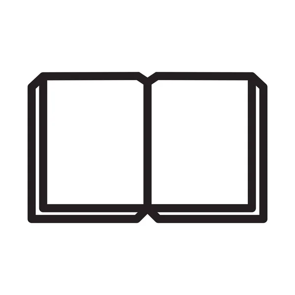 Open Book Icon Outline Black White — Stock Vector