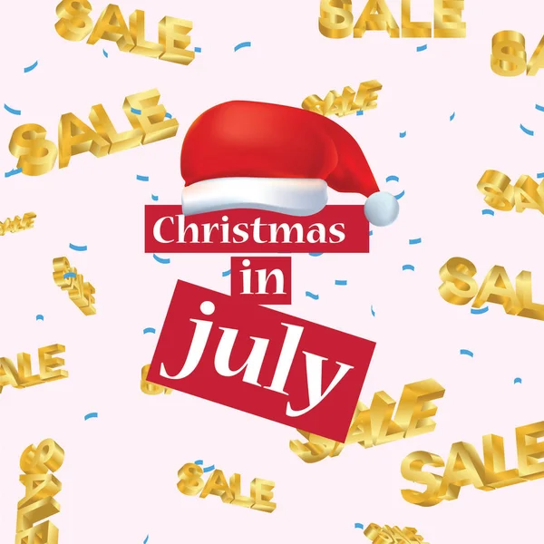 Noel Temmuz Son Satış Poster Veya Ilanı Tasarımı Kelime Satış — Stok Vektör