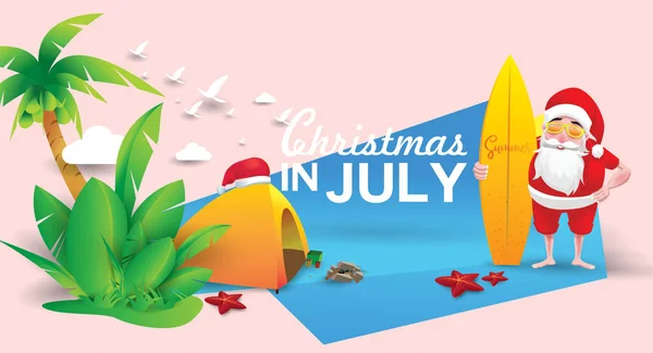 Χριστούγεννα Στο Ιούνιος Ιούλιος Αύγουστος Για Αφίσα Μάρκετινγκ Διαφήμιση Πώληση — Διανυσματικό Αρχείο