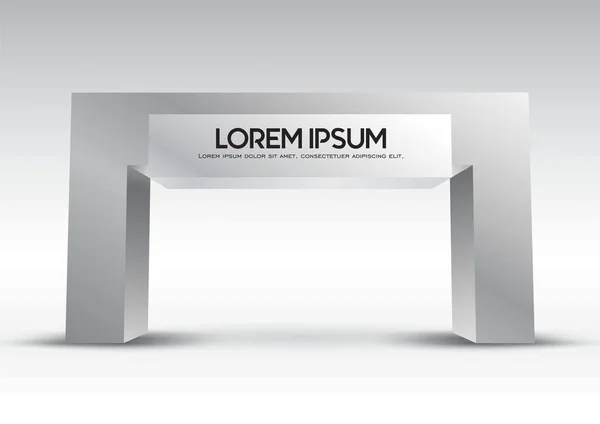 3D giriş kapısı sergi vektör izole arka plan üzerinde modern tarzı ile düzenlenebilir