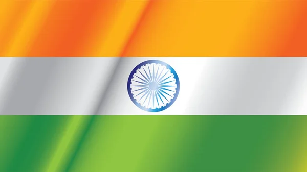 Ilustração Realista Bandeira Índia Acenando Para Design Fundo Dia Independência —  Vetores de Stock