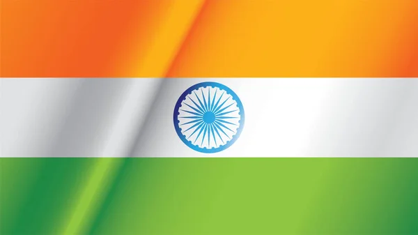 Ilustração Realista Bandeira Índia Acenando Para Design Fundo —  Vetores de Stock