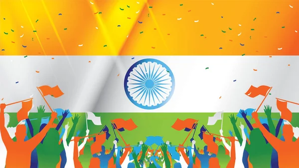 Ilustração Vetorial Dia Independência Feliz Índia Agosto Anos Liberdade Indiana —  Vetores de Stock