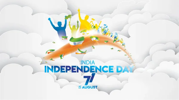 Векторная Иллюстрация Августа Индия Днем Независимости Общество Индии Год Независимости — стоковый вектор