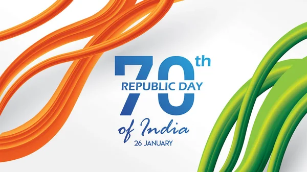 Republic Day India Background Design Banner Poster January Vector Illustration — Stock Vector