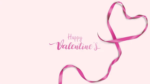 Красивый Фон День Святого Валентина Фиолетовыми Шелковыми Лентами Формы Сердца — стоковый вектор
