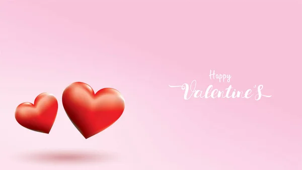 Cuore San Valentino Amore Decorativo Sfondo Rosa Con Cuori Ama — Vettoriale Stock