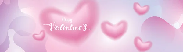 Corazón San Valentín Fondo Rosa Decorativo Con Corazones Ama Volar — Vector de stock