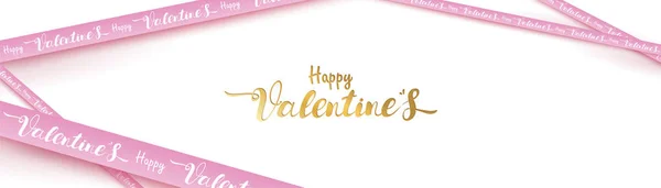 Typografia Valentine Day Połączeniu Kształcie Wstążki Tekst Pomocą Stylu Sztuki — Wektor stockowy