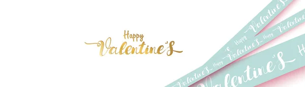 Typographie Saint Valentin Combiné Dans Une Forme Ruban Texte Avec — Image vectorielle