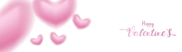 Valentine Den Růžová Romantické Srdce Tvar Rozmazaných Létání Plovoucí Pastelové — Stockový vektor
