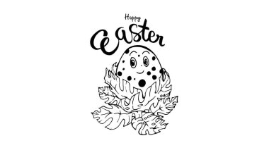 Yazılı Paskalya ifadeler kümesi. Mutlu Paskalya tebrik kartı metin şablonları yumurtalı beyaz arka plan üzerinde izole. set - vektör