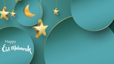 Bayram Mübarek tebrik kartı İllüstrasyon, ramazan kareem karikatür vektör afiş, afiş, el ilanı, illüstrasyon, broşür ve satış arka plan için İslam festivali için dilek - Vektör