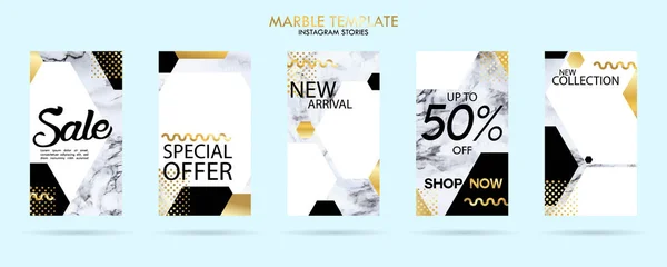 lüks trendy mermer doku ile Instagram hikayeleri şablon paketi seti, satılık afiş, fotoğraf, mobil uygulama, web sitesi, açılış sayfası, el ilanı, moda reklamları, promosyon arka plan için kullanabilirsiniz. - Vektör