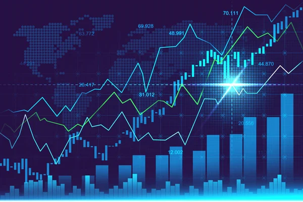 Aandelenbeurs Forex Trading Grafiek Grafisch Concept Geschikt Voor Financiële Investeringen — Stockfoto