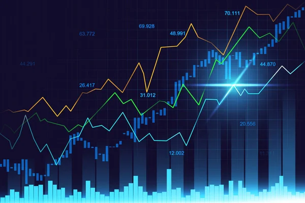 Aandelenbeurs Forex Trading Grafiek Grafisch Concept Geschikt Voor Financiële Investeringen — Stockfoto