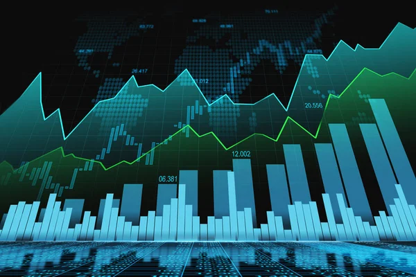 Mercado Valores Gráfico Comercio Divisas Concepto Gráfico Adecuado Para Inversión — Foto de Stock