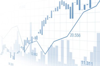 Finansal yatırım veya Ekonomik trendler iş fikri ve tüm sanat eserleri tasarımı için uygun grafik konseptinde borsa veya önx ticaret grafiği. Soyut finans arkaplanı
