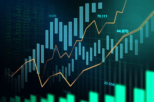 Tőzsdei Vagy Forex Kereskedési Grafikon Grafikus Koncepció Alkalmas Pénzügyi Befektetés — Stock Fotó