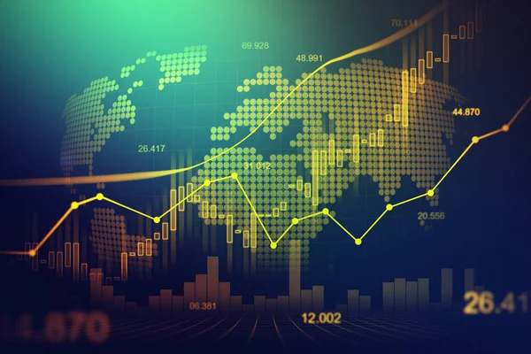 Finansal Yatırım Veya Ekonomik Trendler Fikri Tüm Sanat Eserleri Tasarımı — Stok fotoğraf