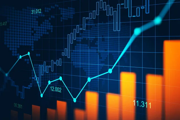 Mercado Ações Gráfico Negociação Forex Conceito Gráfico Adequado Para Investimento — Fotografia de Stock