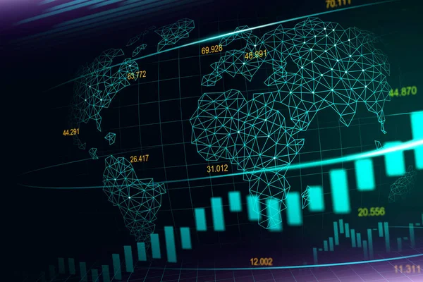 Gráfico Bursátil Forex Trading Concepto Futurista Adecuado Para Inversión Financiera — Foto de Stock