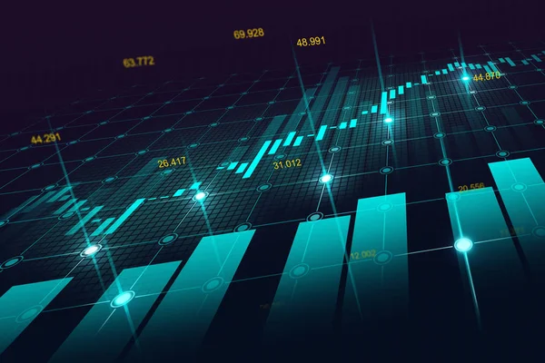 Tőzsdei Vagy Forex Kereskedési Grafikon Grafikus Koncepció Alkalmas Pénzügyi Befektetés — Stock Fotó