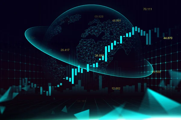 Mercado Ações Gráfico Negociação Forex Conceito Futurista Adequado Para Investimento — Fotografia de Stock