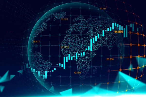 Gráfico Bursátil Forex Trading Concepto Futurista Adecuado Para Inversión Financiera — Foto de Stock