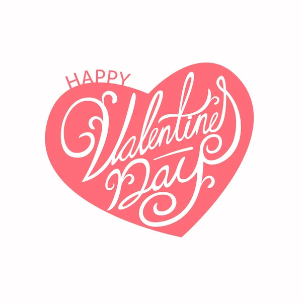 Happy Valentines Day Typography Handwritten Calligraphy Text Isolated White Background — Stock Vector