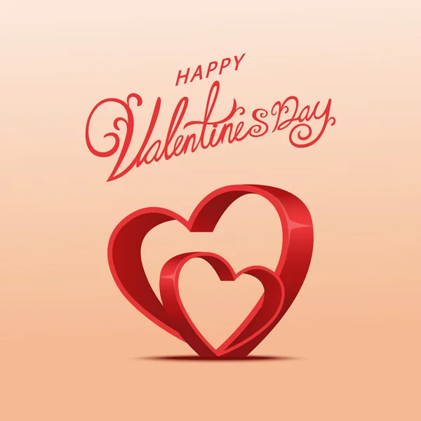 Happy Valentines Day Typografii Plakat Tekst Odręczny Kaligrafii Ilustracja — Wektor stockowy
