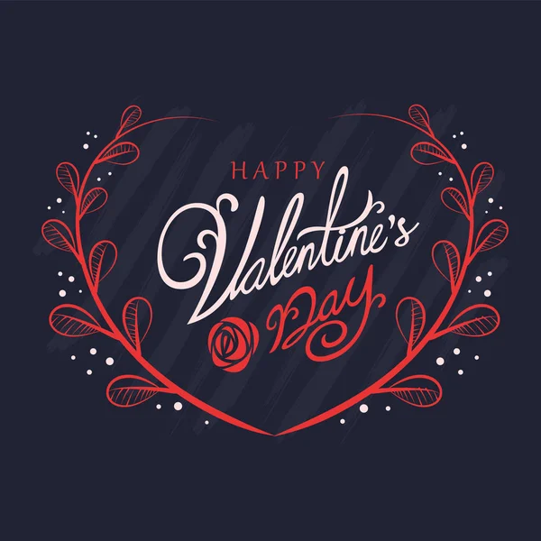 Happy Valentines Day Typografii Plakat Tekst Odręczny Kaligrafii Ilustracja — Wektor stockowy