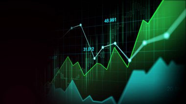 Finansal yatırım veya Ekonomik trendler iş fikri ve tüm sanat eserleri tasarımı için uygun grafik konseptinde borsa veya önx ticaret grafiği. Soyut finans arkaplanı