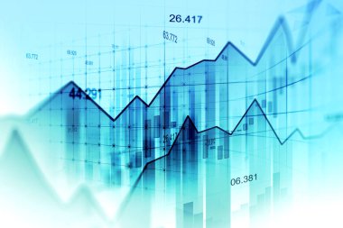 Finansal yatırım veya Ekonomik trendler iş fikri ve tüm sanat eserleri tasarımı için uygun grafik konseptinde borsa veya önx ticaret grafiği. Soyut finans arkaplanı