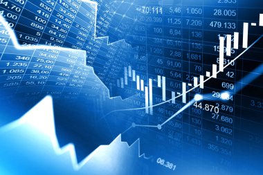 Finansal yatırım veya Ekonomik trendler iş fikri ve tüm sanat eserleri tasarımı için uygun grafik konseptinde borsa veya önx ticaret grafiği. Soyut finans arkaplanı