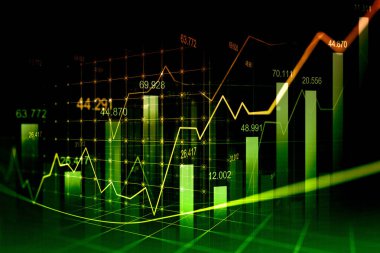 Finansal yatırım veya Ekonomik trendler iş fikri ve tüm sanat eserleri tasarımı için uygun grafik konseptinde borsa veya önx ticaret grafiği. Soyut finans arkaplanı